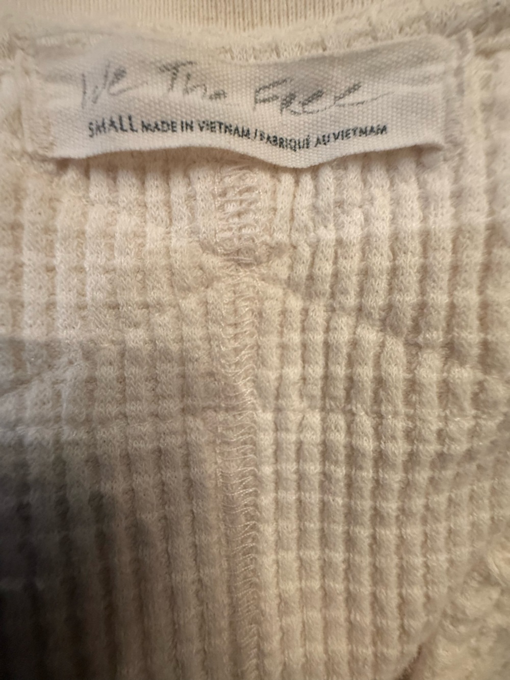 We the Free. Oversized Waffle Dolman Sleeve Thermal. Cream. Size Small. - Picture 3 of 12
